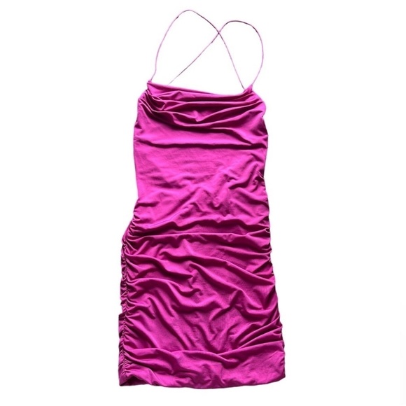 Tiger Mist Reese Bodycon Ruched Mini Dress Pink Sz XS - Picture 5 of 10